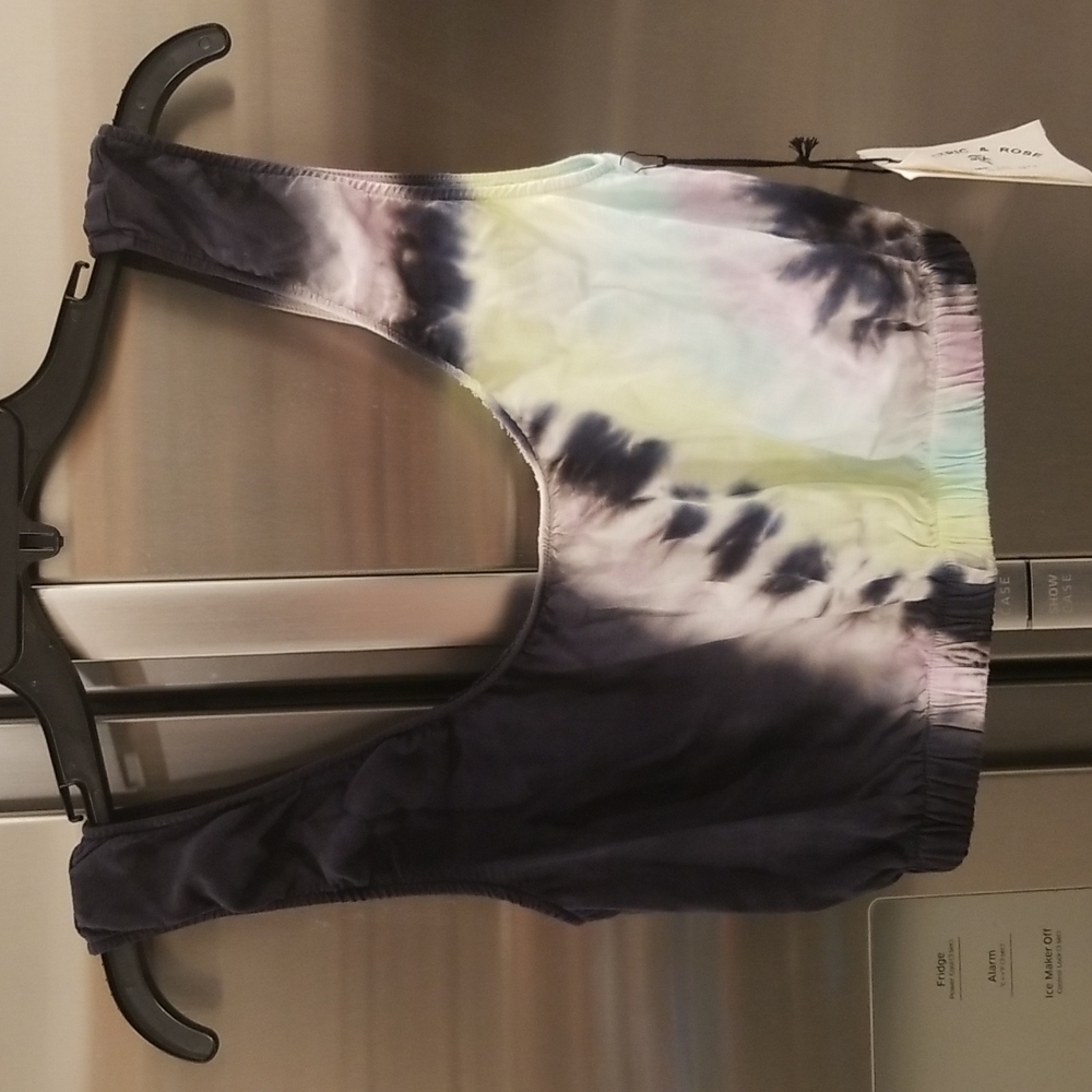 💕ELECTRIC & ROSE💕 Linda Crop Top ~ Onyx Lavender Glow Tie Dye Pattern XS NWT - Picture 6 of 14